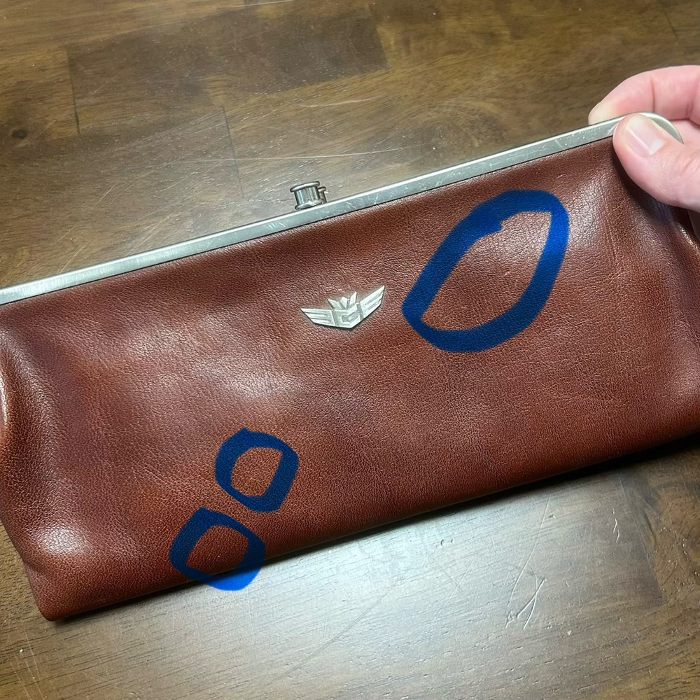 Consuela Tawny Clamshell Clutch Wallet in Brown Leather with Crossbody Strap - Picture 10 of 16